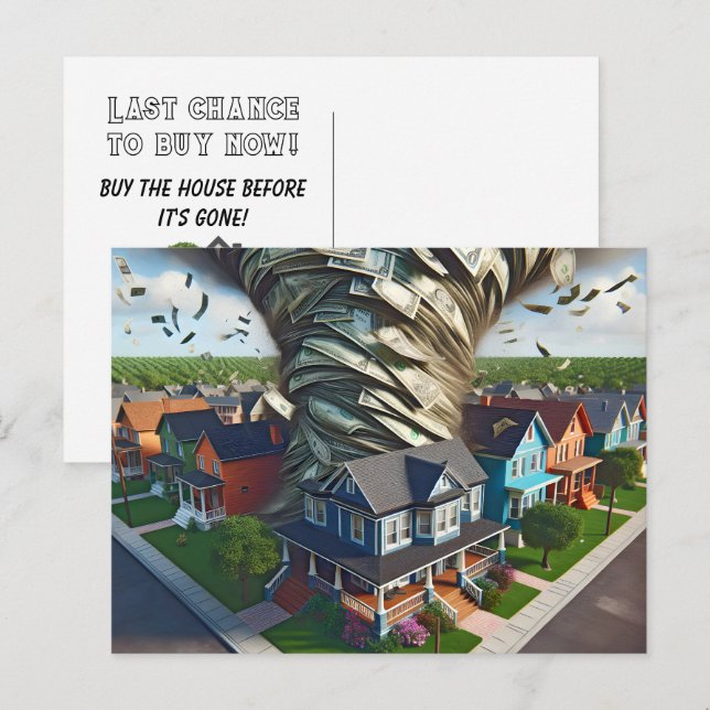 Real Anwesen Money Tornado Postkarte (Vorne/Hinten)