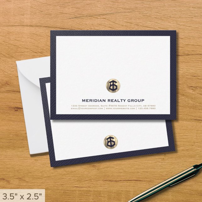 Real Anwesen Note Card für das elegante Gold-Logo Mitteilungskarte (Von Creator hochgeladen)