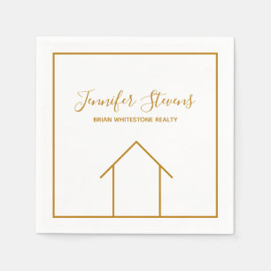 Real Anwesen Open House Custom Chic Gold Weiß Serviette