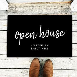Real Anwesen Open House Stilvolle Black Realtor Fußmatte