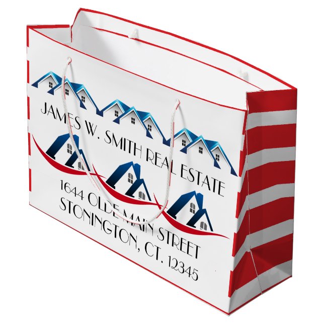 Real Anwesen Paper Tasche Große Geschenktüte (Rückseite Schrägansicht)