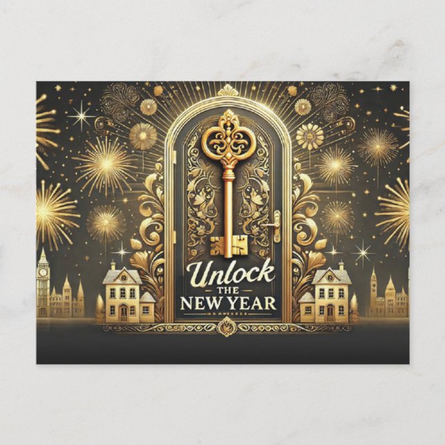 Real Anwesen Postcard - Neue Jahre Feiertagspostkarte (Vorderseite)