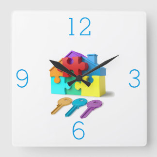 Real Anwesen, Realtor, Anwesen Agent, neue Zuhause Quadratische Wanduhr