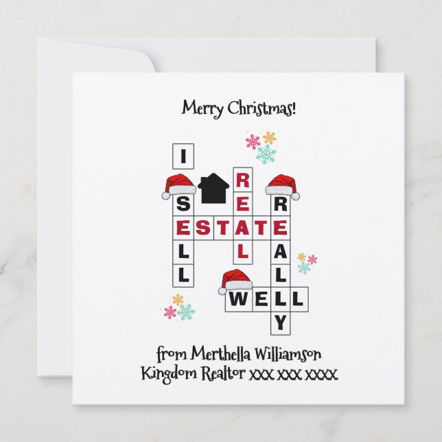 Real Anwesen Realtor Geschenk CHRISTMAS Kraft Card (Vorderseite)