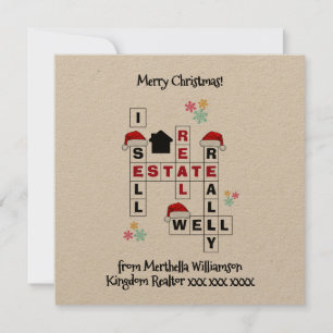 Real Anwesen Realtor Geschenk CHRISTMAS Kraft Card