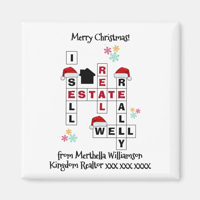 Real Anwesen Realtor Geschenk CHRISTMAS Magnet (Vorne)