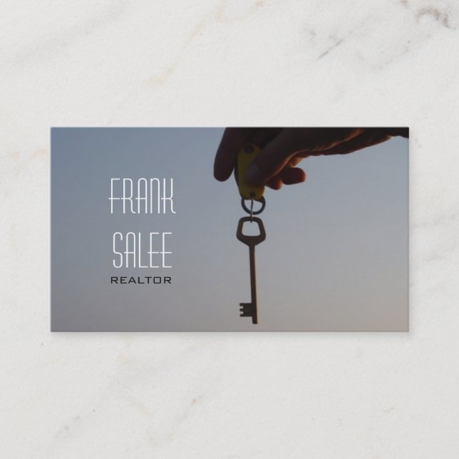 Real Anwesen Realtor Key Business Card Visitenkarte (Vorderseite)