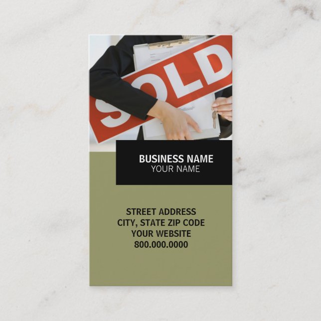 Real Anwesen Sales Business Card Visitenkarte (Vorderseite)
