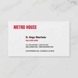 Real Anwesen schwarz und rot Visitenkarte