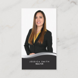 Real Anwesen Silber Swoosh Visitenkarte