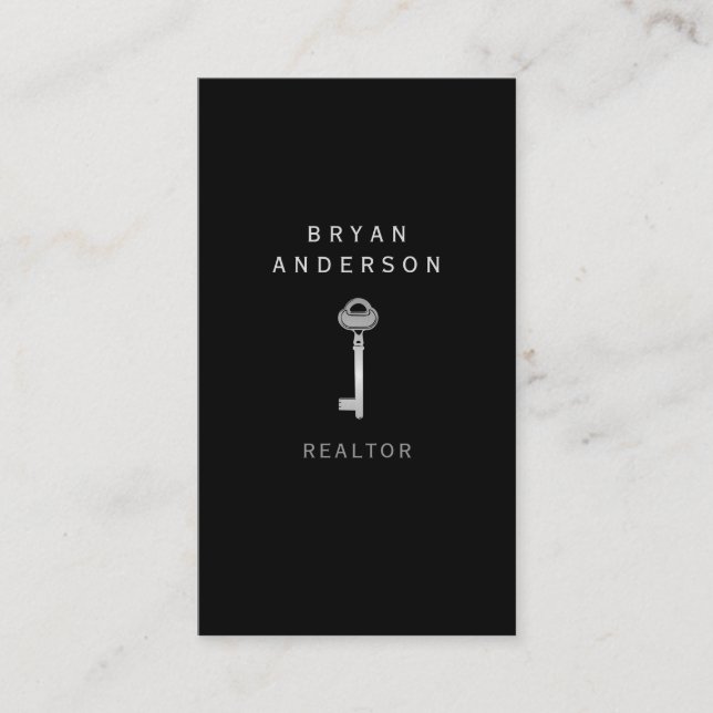 Real Anwesen Silver Key Business Card Visitenkarte (Vorderseite)