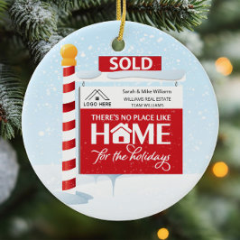 Real Anwesen Weihnachts Sold Sign Keramik Ornament