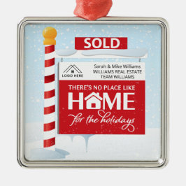 Real Anwesen Weihnachts Sold Sign Ornament Aus Metall
