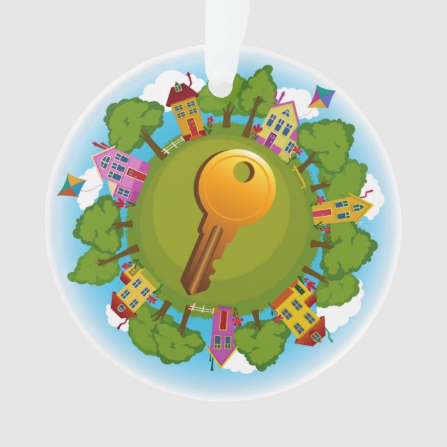 Real Anwesen "Welcome Zuhause" New Zuhause Ornamen Ornament (Vorderseite)