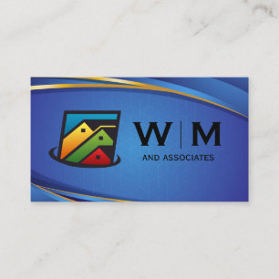 Real Anwesen Zuhause   Blue Backgound Visitenkarte