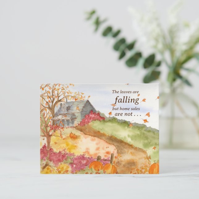 Real Anwesen Zuhause Sale Herbst Marketing Mailer Postkarte (Stehend Vorderseite)