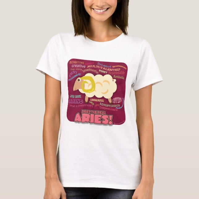 Real Aries Funny Wahre Astrologie Profil T-Shirt (Vorderseite)