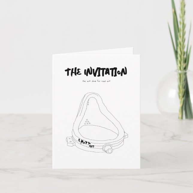 "Real Art" Duchamp's Brunnen Satire Einladung (Vorderseite)