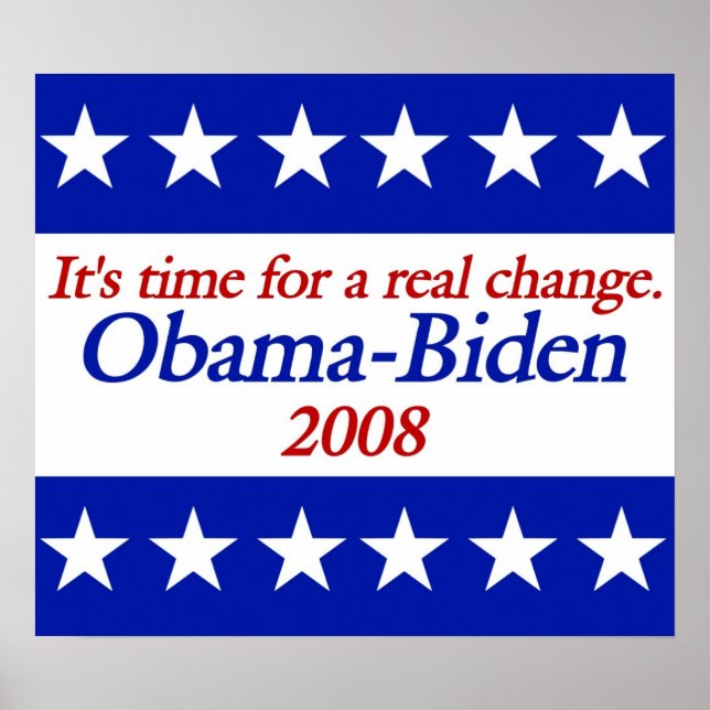 Real Change Obama Biden Posters Poster (Vorne)