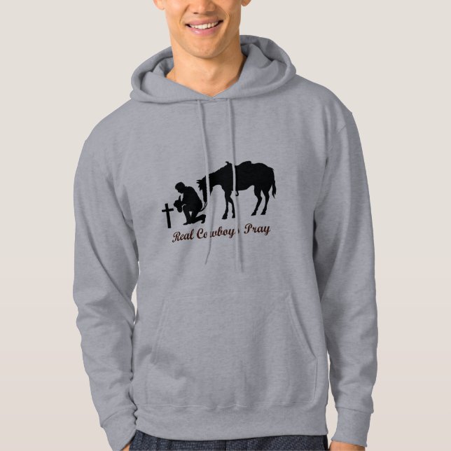 Real Cowboys beten Hoodie (Vorderseite)