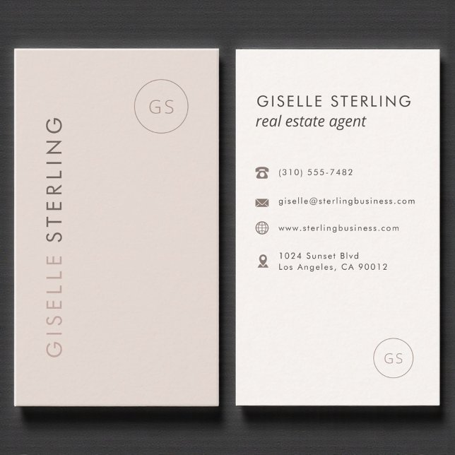 Real Estate Agent Blush Pink Minimalist Modern Visitenkarte (Von Creator hochgeladen)