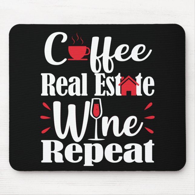 Real Estate Agent Coffee Lover Funny Gift Mousepad (Vorne)