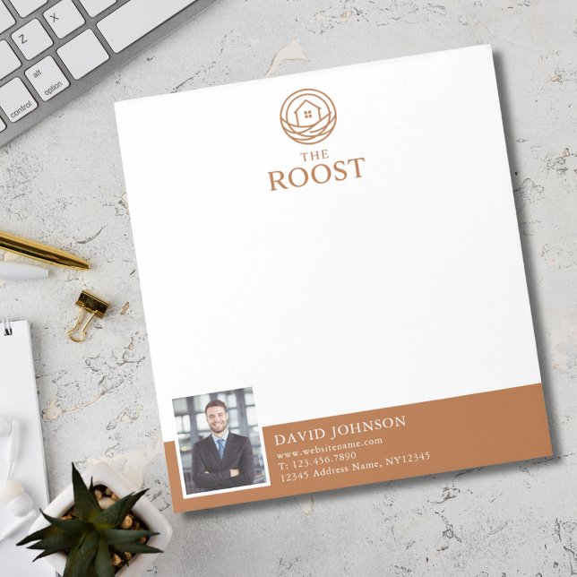 Real Estate Agent Modern Professional Photo Logo Notizblock (Real Estate Agent Modern Professional Photo Logo Notepad)