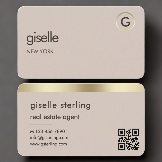 Real Estate Agent Neutral QR Code Visitenkarte (Von Creator hochgeladen)