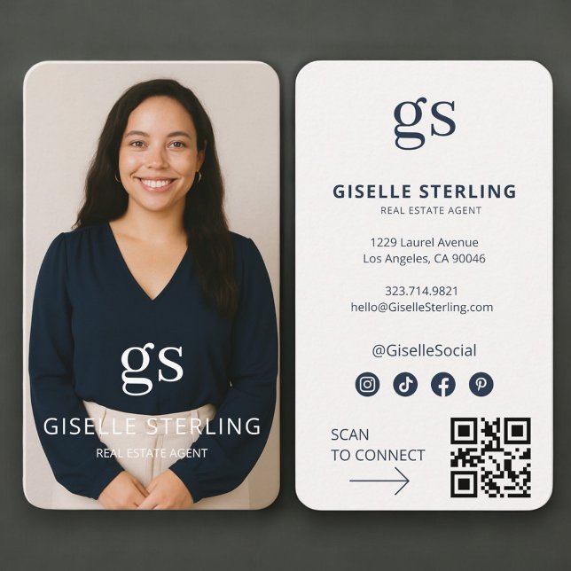 Real Estate Agent Photo QR Code Professional Visitenkarte (Von Creator hochgeladen)