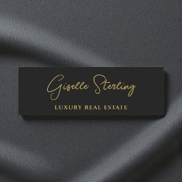Real Estate Black Gold Script Luxury  Namensschild