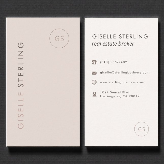 Real Estate Broker Blush Pink Minimalist Modern Visitenkarte (Von Creator hochgeladen)