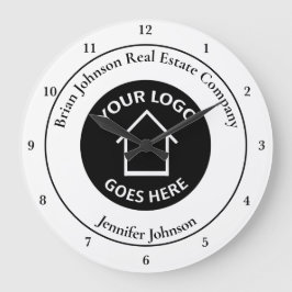 Real Estate Company Add Your Logo Custom Office Große Wanduhr