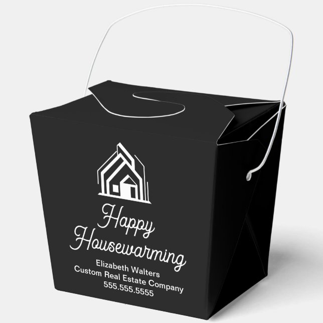 Real Estate Company Housewarming Black Fortune Geschenkschachtel (Vorderseite)