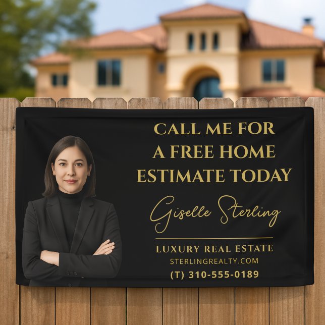 Real Estate Company Marketing Black and Gold Banner (Von Creator hochgeladen)