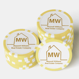 Real Estate Company Personalized Chic Gold Realtor Pokerchips