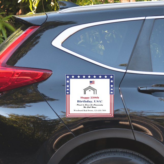 Real Estate Custom Car Sticker 250th Birthday USA (Auto Seite)