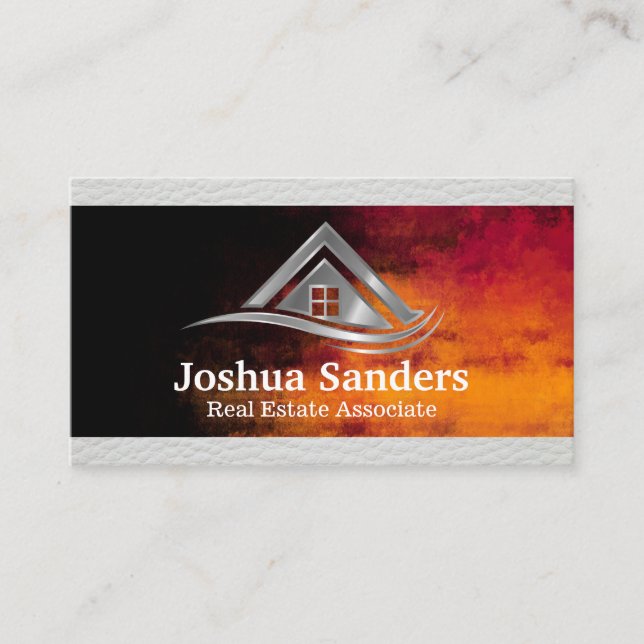 Real Estate Logo | Gradient Background Visitenkarte (Vorderseite)