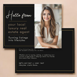Real Estate Marketing Black Gold  Postkarte