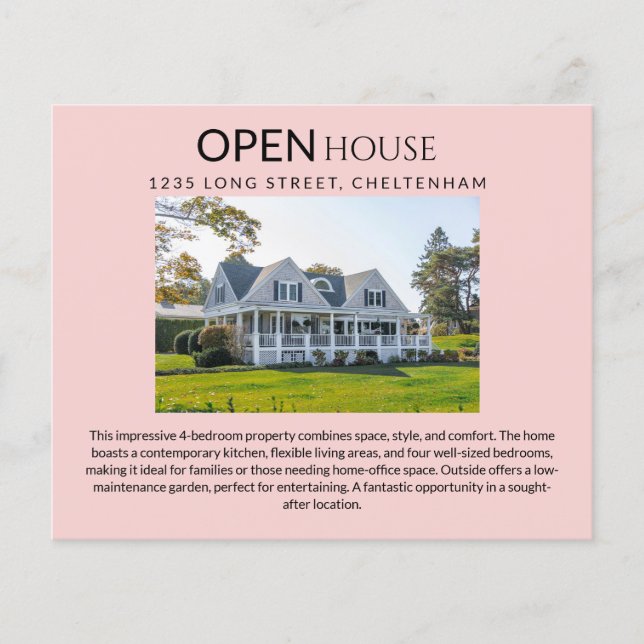 Real Estate Open House Targeting Postcards & Flyer (Vorne)