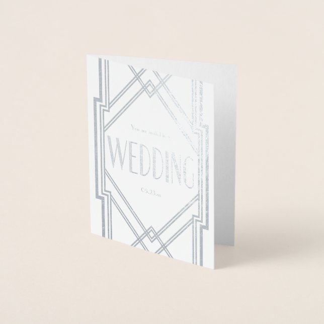 Real Foil Art Deco Einladung zur Hochzeit (Vorderseite)