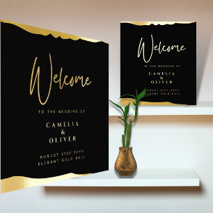 REAL FOIL Black Gold Deluxe Hochzeit Begrüßung Foliendrucke