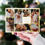 Real Foil Boho Weihnachten 7 Foto Collage Holiday Folien Feiertagskarte<br><div class="desc">Fügen Sie Ihren Weihnachtskarten Glanz mit echter Goldfolie, Silber oder Rose! Dieser klassische und zeitlose Metallic-Stil wird Ihre Karten um ein weiteres Level erweitern. Showcase 7 Ihrer Lieblings-Fotos aus dem Jahr mit dieser eleganten Multi-Foto Collage Weihnachtskarte! Dieses bearbeitbare Design besteht aus sieben Fotos, die mit echter Folie gerahmt sind: drei...</div>