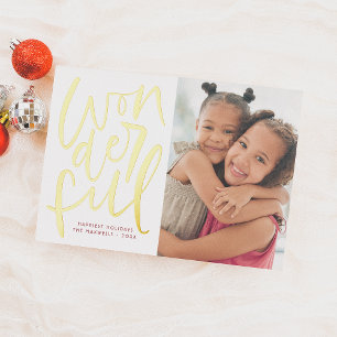 Real Foil Boho Wunderbares Weihnachtsferien Foto Folien Feiertagskarte