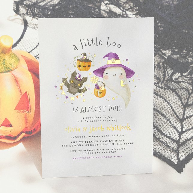Real Foil ein kleines Boo Fall Halloween Baby Dusc Folieneinladung (Von Creator hochgeladen)