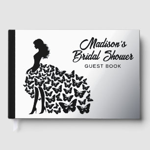 Real Foil Elegante Bride Brautparty Silver Gästebuch