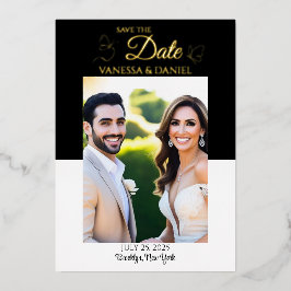 Real Foil Elegante Butterfly Save the Date Folieneinladung