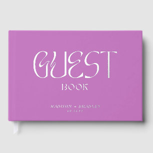 Real Foil Elegante Chic Calligraphy Script Wedding Gästebuch