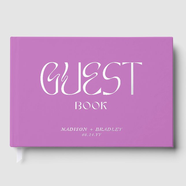 Real Foil Elegante Chic Calligraphy Script Wedding Gästebuch (Vorderseite)