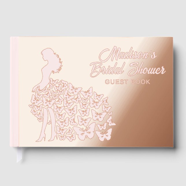 Real Foil Elegantes Brautparty Rosa Gästebuch (Vorderseite)