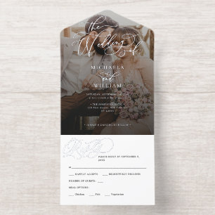 *REAL FOIL* Elegantes Script Foto Hochzeit All-in-One-Einladung